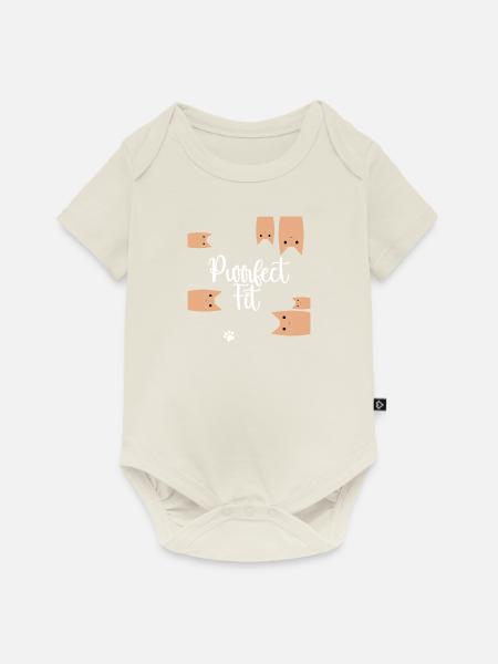 Purrfect Fit - Baby Premium Kurzarmbody - Naturweiß