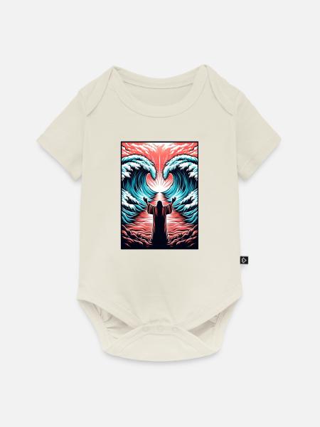Moses teilt das Meer. - Baby Premium Kurzarmbody - Naturweiß