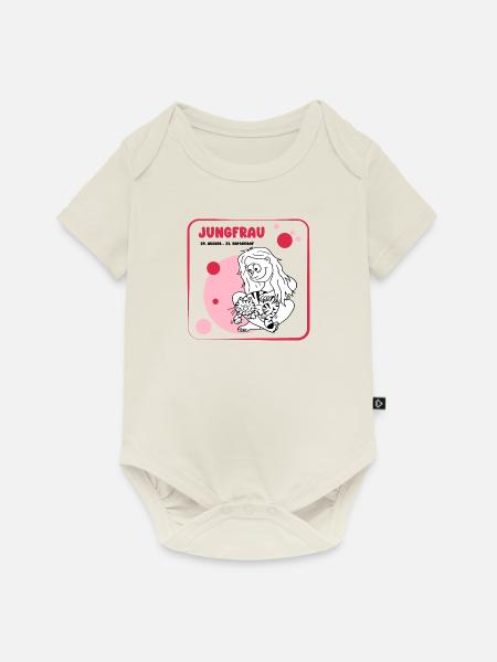 Sternzeichen Jungfrau - Baby Premium Kurzarmbody - Naturweiß