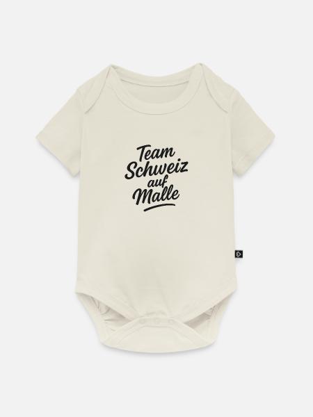 Team Schweiz auf Malle - Baby Premium Kurzarmbody - Naturweiß