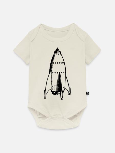 Raumschiff - Baby Premium Kurzarmbody - Naturweiß