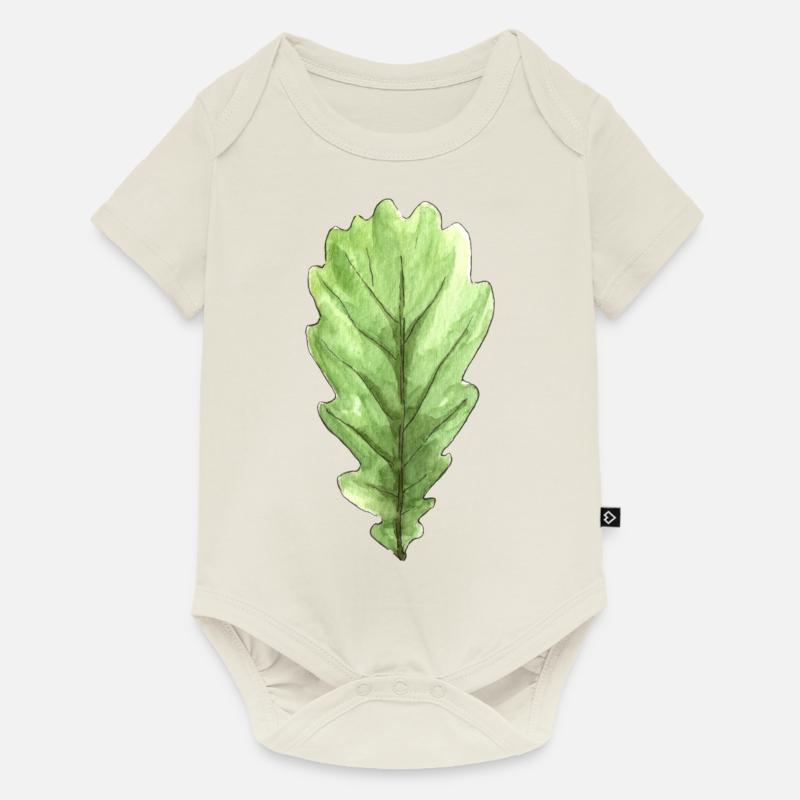 Blatt einer Eiche - Baby Premium Kurzarmbody - Naturweiß