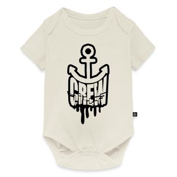 Crew Anker Graffiti Stempel - Baby Premium Kurzarmbody - Naturweiß - Vorne