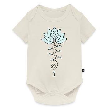Lotus Blume Lotusblüte Buddhismus Symbol Yoga OM - Baby Premium Kurzarmbody - Naturweiß - Vorne