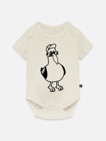 Möwe coole Sonnenbrille Mütze - Baby Premium Kurzarmbody - Naturweiß