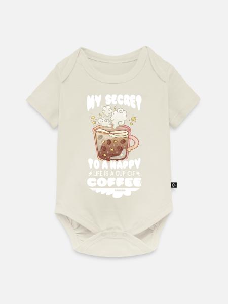 Kaffee - Baby Premium Kurzarmbody - Naturweiß