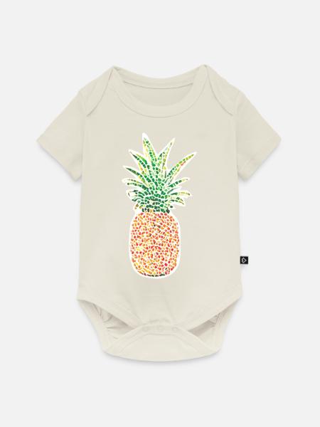 Ananas Mosaik - Baby Premium Kurzarmbody - Naturweiß