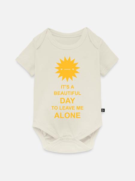 leave me alone day - Baby Premium Kurzarmbody - Naturweiß