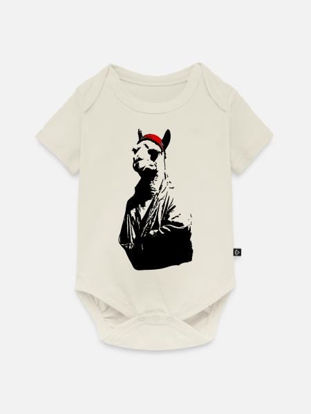 Mütze Lama - Baby Premium Kurzarmbody - Naturweiß