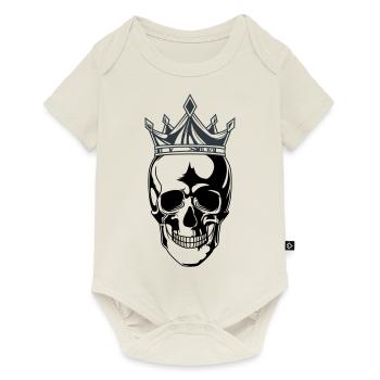 Couronne du roi du crâne - Body à manches courtes Premium Bébé - blanc cassé - Devant