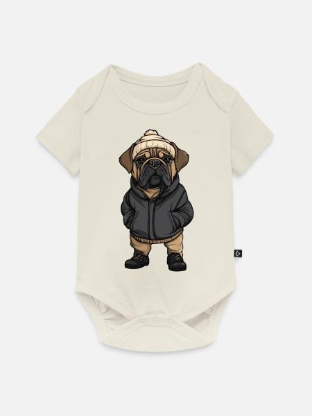 Bullmastiff Hund Stylisch - Baby Premium Kurzarmbody - Naturweiß