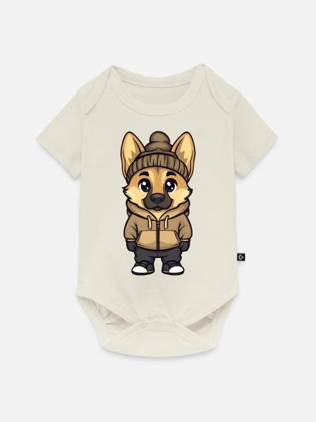 Schäferhund Hund Stylisch - Baby Premium Kurzarmbody - Naturweiß