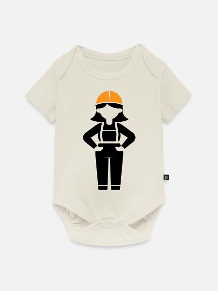Bauarbeiter Frau - Baby Premium Kurzarmbody - Naturweiß