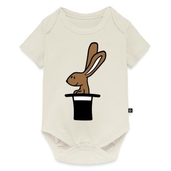 Lapin Chapeau Haut de forme Sorcier Lapin Sorcier Mignon - Body à manches courtes Premium Bébé - blanc cassé - Devant