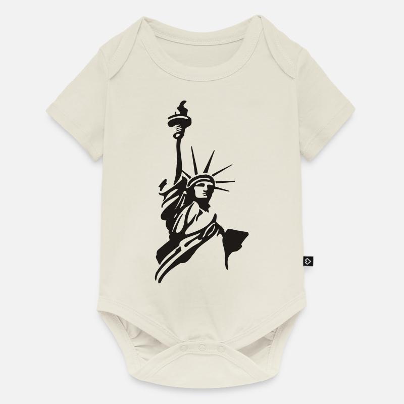Liberté - Body à manches courtes Premium Bébé - blanc cassé