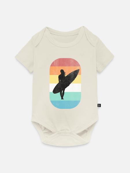 Surfergirl - Baby Premium Kurzarmbody - Naturweiß