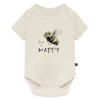 happy bee - illustration - Baby Premium short-sleeve bodysuit - off white - Front