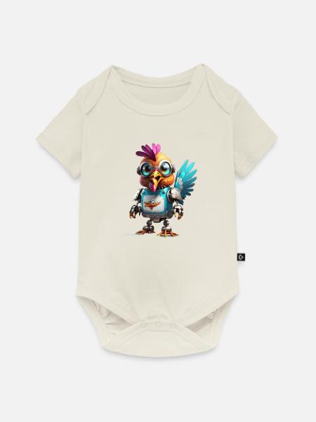 Robo chicken - Baby Premium Kurzarmbody - Naturweiß