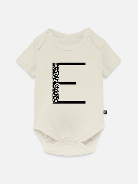 Buchstabe E - Baby Premium Kurzarmbody - Naturweiß