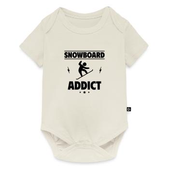 Addicted to snowboarding - Baby Premium short-sleeve bodysuit - off white - Front