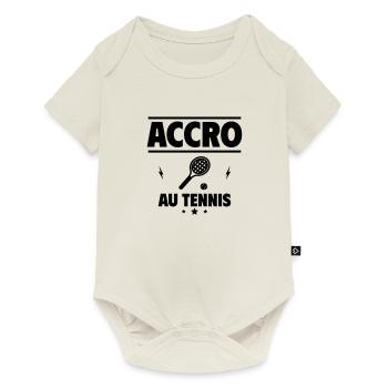 accro au tennis - Body à manches courtes Premium Bébé - blanc cassé - Devant