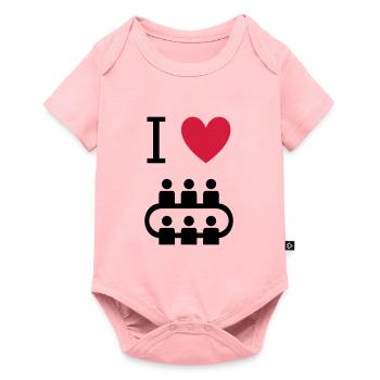 ★ Design colors changeable ★ I love meetings - Baby Premium short-sleeve bodysuit - rose - Front