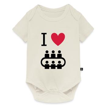 ★ Design colors changeable ★ I love meetings - Baby Premium short-sleeve bodysuit - off white - Front