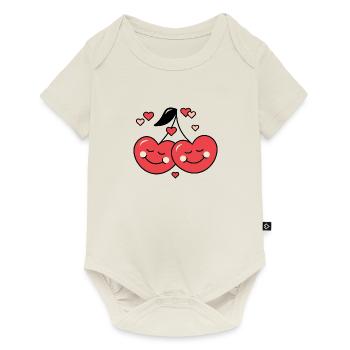 Cherry and Love - Baby Premium short-sleeve bodysuit - off white - Front