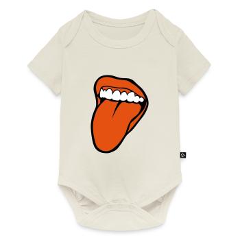 bouche tire langue 2601 - Body à manches courtes Premium Bébé - blanc cassé - Devant