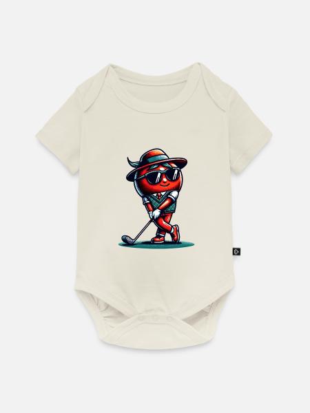 Lustige Golf-tomatenschwünge Mit Stil - Baby Premium Kurzarmbody - Naturweiß