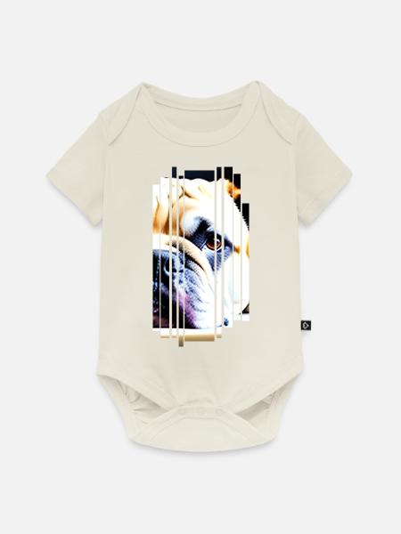 Frenchie Französische Bulldogge Hund Hunde - Baby Premium Kurzarmbody - Naturweiß
