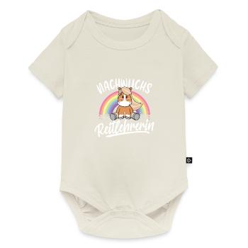 Pferd Pferdesport Mädchen Nachwuchs Reitlehrerin - Baby Premium Kurzarmbody - Naturweiß - Vorne