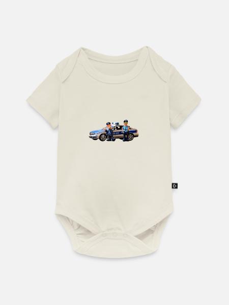 Polizeiauto - Baby Premium Kurzarmbody - Naturweiß