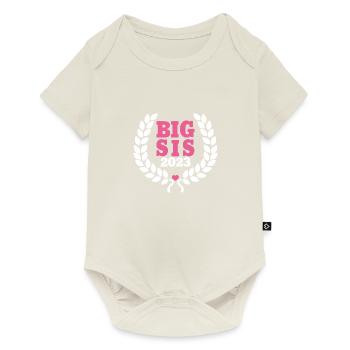 Big Sis 2023 Grande Sœur Bébé Fille De Naissance - Body à manches courtes Premium Bébé - blanc cassé - Devant