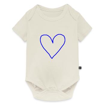 Heart blue gift idea - Baby Premium short-sleeve bodysuit - off white - Front