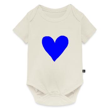 Heart blue gift idea - Baby Premium short-sleeve bodysuit - off white - Front