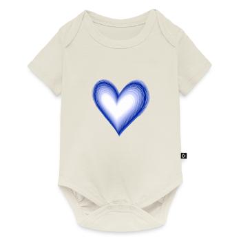 Idée cadeau Heart Blue - Body à manches courtes Premium Bébé - blanc cassé - Devant