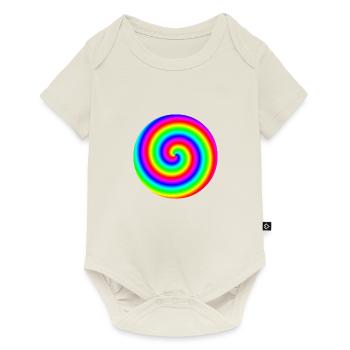 3D Arc-en-ciel Idée Cadeau Tube Hypnose Colorée LGBT - Body à manches courtes Premium Bébé - blanc cassé - Devant