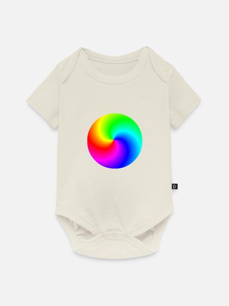 Spirale Regenbogen bunt Geschenkidee - Baby Premium Kurzarmbody - Naturweiß