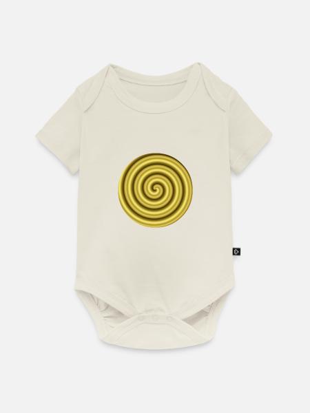 3D Hypnose Gold Geschenkidee Optische Täuschung - Baby Premium Kurzarmbody - Naturweiß