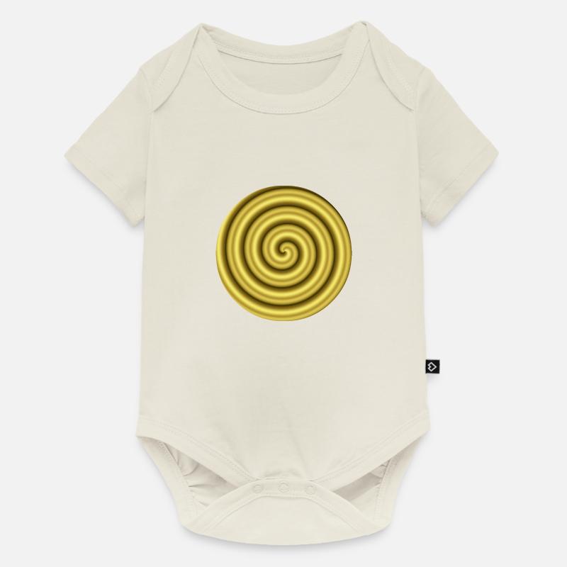 3D Hypnose Gold Geschenkidee Optische Täuschung - Baby Premium Kurzarmbody - Naturweiß