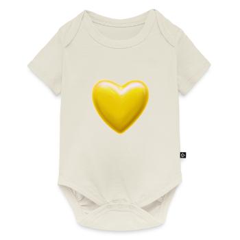 Heart yellow gift idea - Baby Premium short-sleeve bodysuit - off white - Front