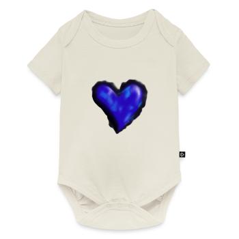 Heart blue gift idea dark dark blue love - Baby Premium short-sleeve bodysuit - off white - Front