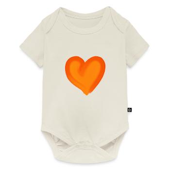 Heart orange gift idea - Baby Premium short-sleeve bodysuit - off white - Front
