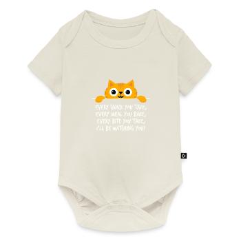 Drôle de chat - Les dictons de chat peuvent ouvrir - Body à manches courtes Premium Bébé - blanc cassé - Devant
