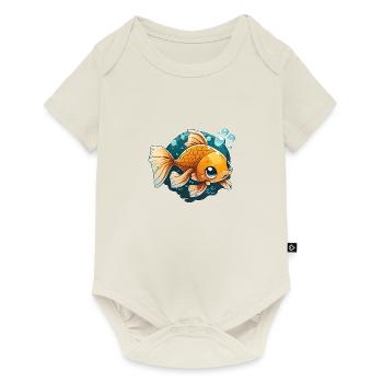 Goldfisch Aquarium Fisch Fische Fischzucht Tier - Baby Premium Kurzarmbody - Naturweiß - Vorne