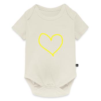 Yellow Heart Gift Idea Yellow - Baby Premium short-sleeve bodysuit - off white - Front