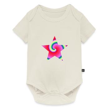 Star colorful gift idea spiral pattern - Baby Premium short-sleeve bodysuit - off white - Front