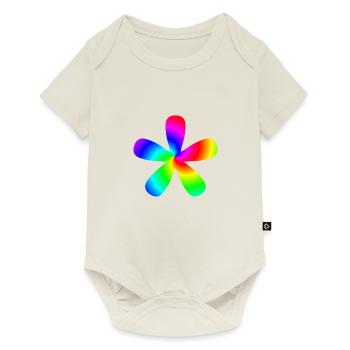 Blume Stern Genderstern Regenbogen Geschenkidee - Baby Premium Kurzarmbody - Naturweiß - Vorne