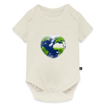 Earth Heart Heart Heart Shaped Planet Gift Idea - Baby Premium short-sleeve bodysuit - off white - Front